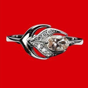 925 Silver Ring Sz 6.25 with Natural Oval Morganite 6x4mm Gemstone